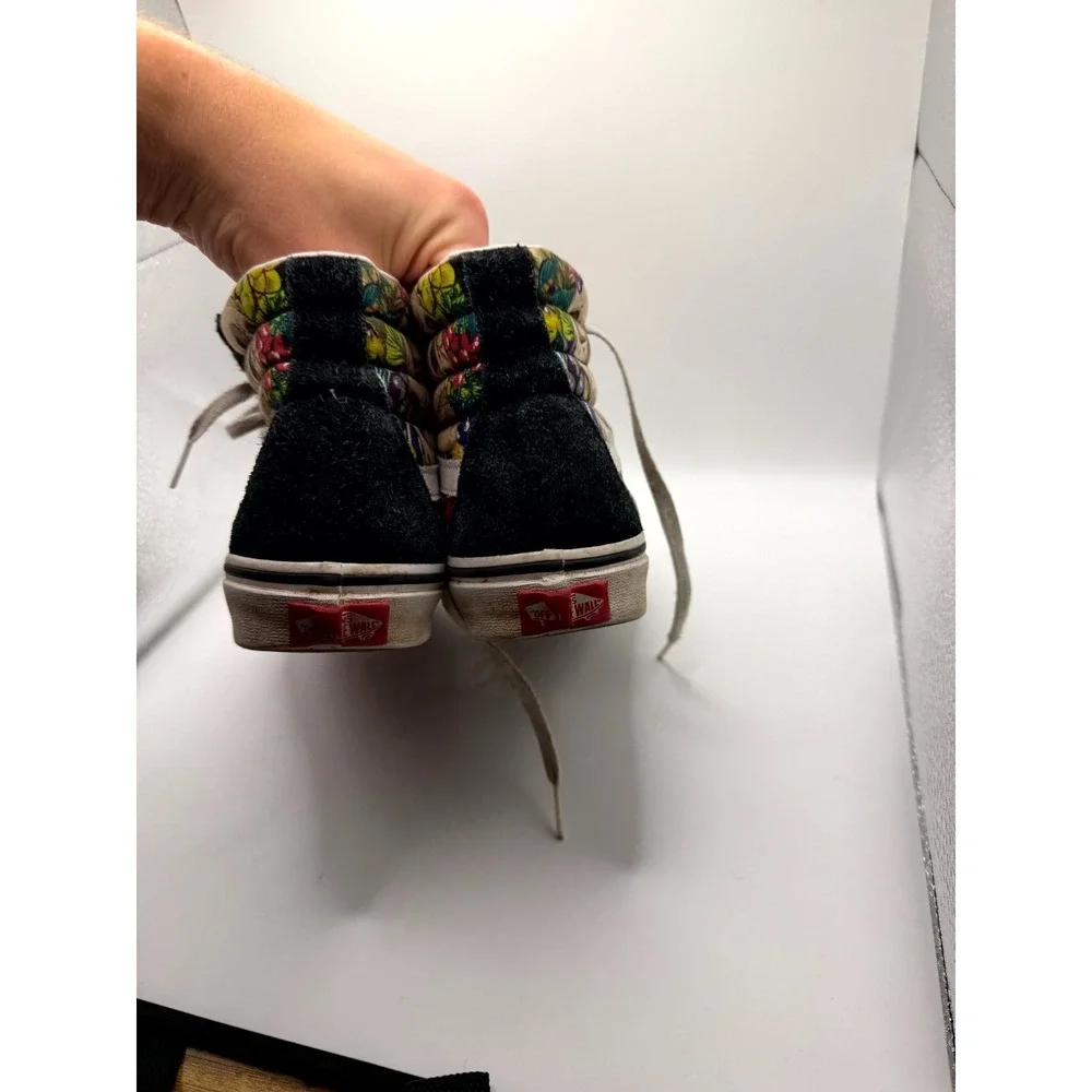 Vans Sk8-Hi Fruit‎ Skull Mens 6 Sneaker Black White Suede High Top Skate Shoes
